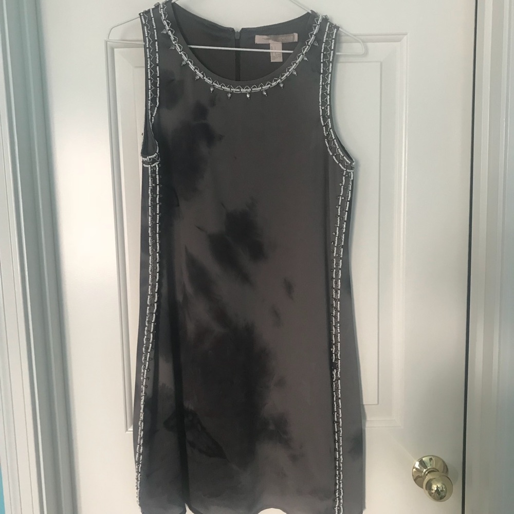 Contemporary Grey Tie Dye Embellished Dress